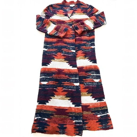 Lucky Brand Aztec Southwestern Open-Front Longline Duster – Size Medium - Picture 6 of 12